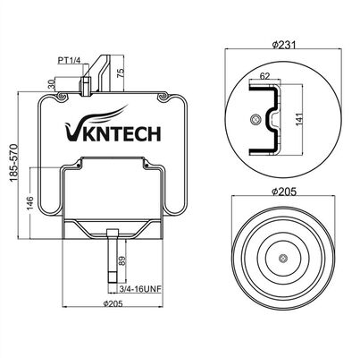 RESORTE DE AIRE PARA CAMIÓN COMERCIAL REEMPLAZADO  FUSO TRL-230SCN  VKNTECH 1K6837 PARA CAMIÓN JAPONÉS FUSO TRL-230SCN  VKNTECH 1K6837