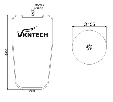 RESORTE NEUMÁTICO PARA CAMIÓN PARA MERCEDES BENZ A 946.328.00.21 Contitech 4838N REEMPLAZADO POR VKNTECH 1K4838 SIN PISTÓN