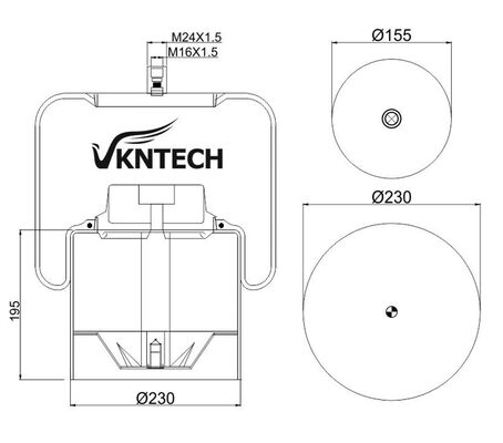 RESORTE NEUMÁTICO PARA CAMIÓN MERCEDES BENZ A 946.320.01.21 Contitech 4838NP03 REEMPLAZADO POR VKNTECH 1K4838-3