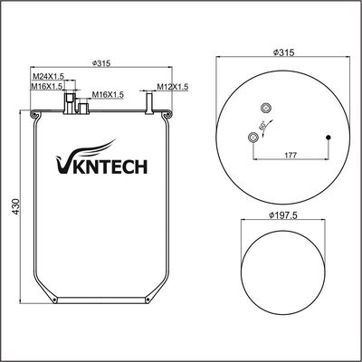 CUELLO NEUMÁTICO PARA CAMIÓN GRANNING 15709 V.I 5.010.211.724 Contitech 902MB SUSTITUIDO POR VKNTECH 1K7013 SIN PISTÓN