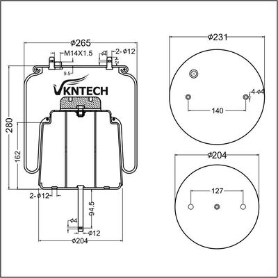AIR SPRING SCANIA 1440306 442678 1440859 Firestone W01-095-0481 1T15LR-4 Goodyear 556028566 Sustituido por VKNTECH 1K0481