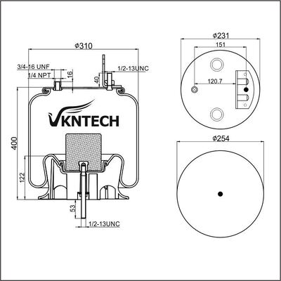 AIR SPRING AUTOMANN AB1DF23I-P1067 Firestone W01-358-1191 W01-358-9875 1T15XR-9 Goodyear 566243165 1R12-432 Sustituido por VKNTECH 1K9875