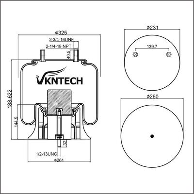 SPRING AIR HENDRICKSON S23611 Contitech 9 10BP-20 P738 Firestone W01-358-9646 Sustituido por VKNTECH 1K9646