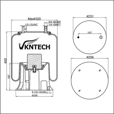 AIR SPRING Contitech 4159NP05 Firestone W01-358-9367 Goodyear 1R12-283/256 Sustituido por VKNTECH 1K9367
