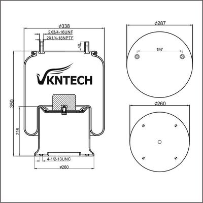 RESORTE NEUMÁTICO PARA REMOLQUE HENDRICKSON REMOLQUE S13122 [HT250U(9-020)] NEWAY 90557104 WATSON&CHALIN AS-0063 Contitech 11 10.5-22 S 712 Firestone W01-358-9264 1T19L-14/F-14 reemplazado por VKNTECH 1K9264